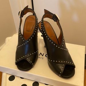 Givenchy black slingback heeled sandal